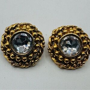 Chanel Strass Clip-On Earrings w/COA